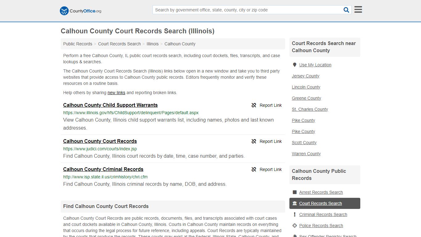 Calhoun County Court Records Search (Illinois) - County Office