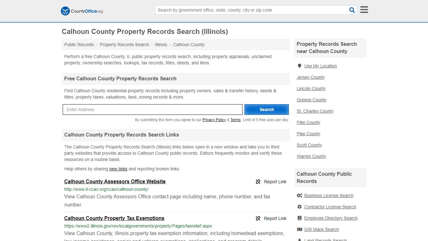 Calhoun County Property Records Search (Illinois)